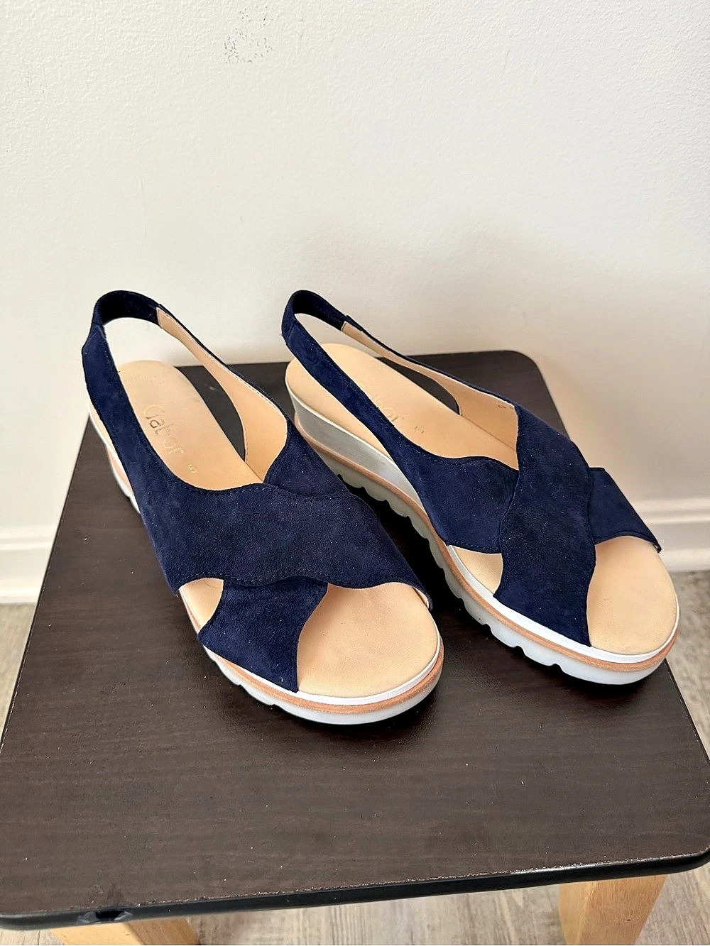 Gabor Blue Wedge Sandals